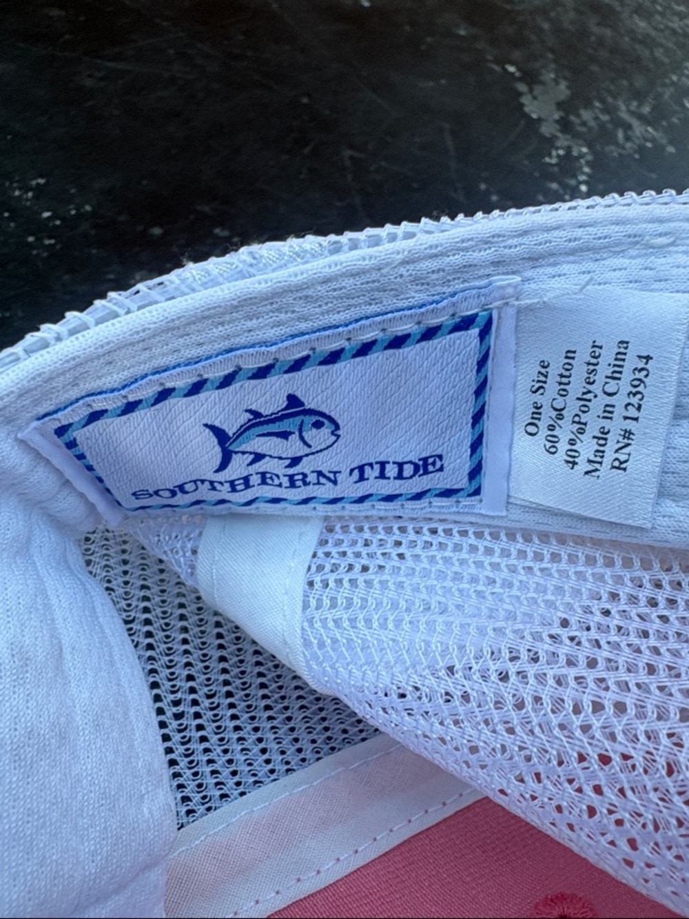 Southern Tide Pink & White Fish Trucker Hat - Picture 8 of 9